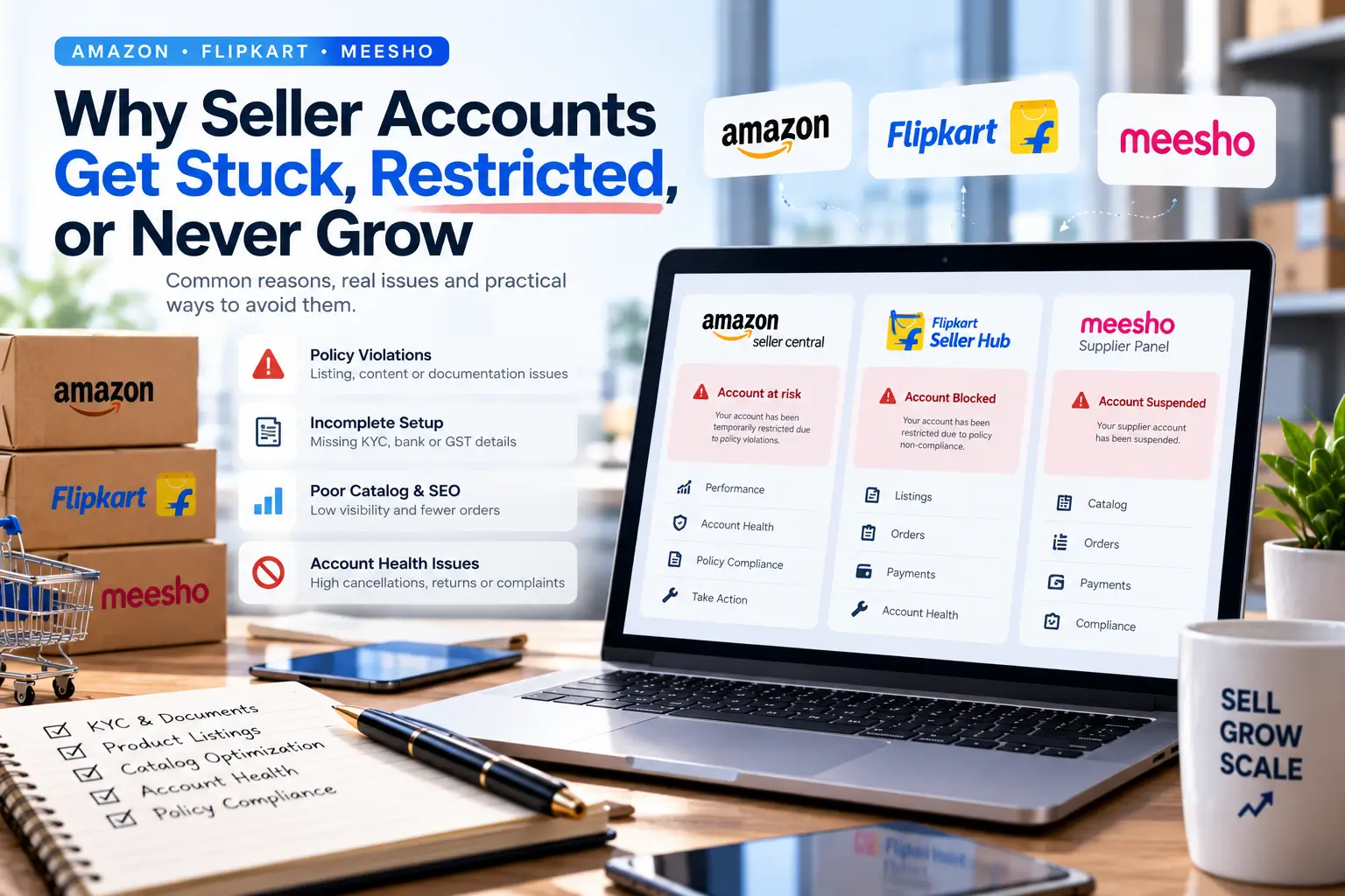 Why Flipkart and Meesho Seller Accounts Get Stuck, Restricted, or Never Grow